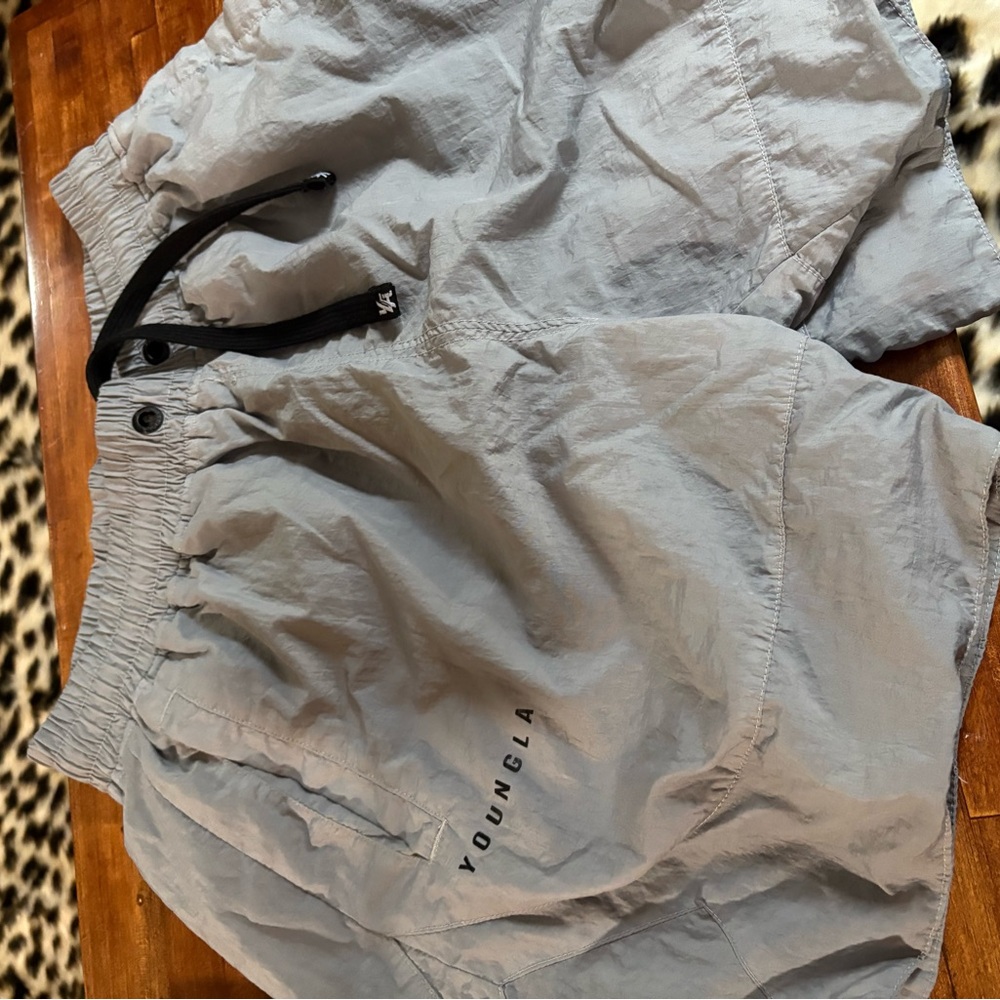 YoungLA Men's Light Gray Athletic Shorts with Drawstring